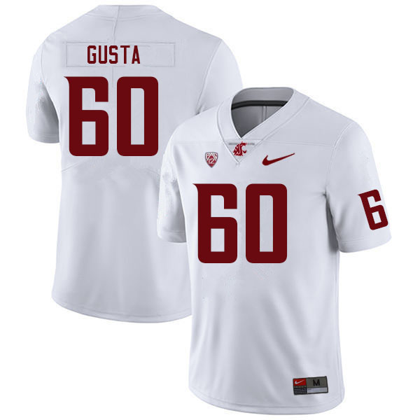Men #60 David Gusta Washington State Cougars College Football Jerseys Sale-White - Click Image to Close
